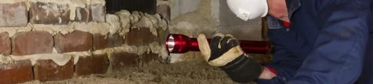 Pest control technician inspecting a crawl space for ant activity and entry points in Chattanooga, TN